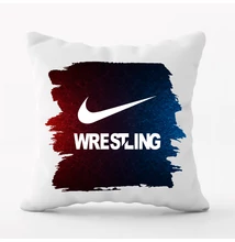 Párna - Fehér Wrestling Nike mintával, piros-kék háttérrel