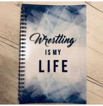 Jegyzetfüzet, csíkos - Wrestling is my life, - kék