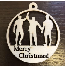 Festhető, színezhető fa karácsonyfadísz- Merry Christmas 4.
