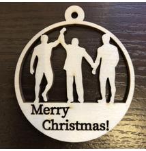 Festhető, színezhető fa karácsonyfadísz- Merry Christmas 4.