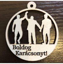 Festhető, színezhető fa karácsonyfadísz- Boldog Karácsonyt 4.