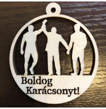 Festhető, színezhető fa karácsonyfadísz- Boldog Karácsonyt 4.