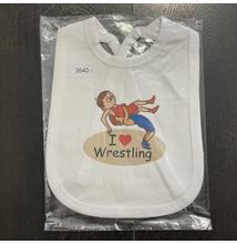 Baba előke (partedli) Baba I Love Wrestling 1- fehér előkén