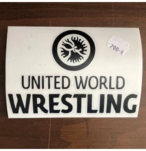 United World Wrestling feliratú kontúr matrica-fekete