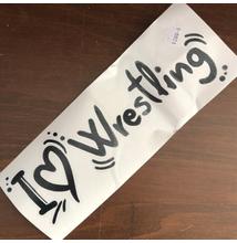 I Love Wrestling - kontúr matrica autóra-fekete 30cm