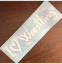 I Love Wrestling - kontúr matrica autóra-fehér 30cm