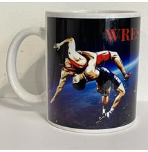 Új wrestling mintás bögre (piros felirattal)