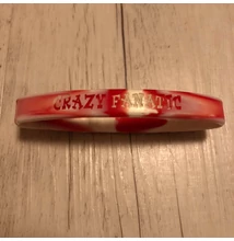Crazy Fanatic szilikon karkötő piros-fehér