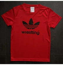 Gyerek piros póló - Birkózó Wrestlingadidas mintával