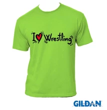 Férfi póló - I love Wrestling Szíveskés mintával - zöld pólón