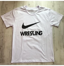 Férfi póló - Wrestling fekete pipával - fehér