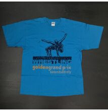 Férfi póló - Wrestling GP mintával - világoskék pólón