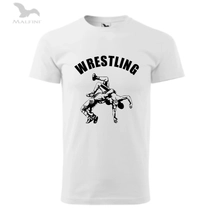 Férfi póló - Wrestling mintás - fekete-fehér