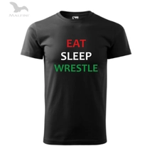 Férfi póló - Eat, Sleep, Wrestle - fekete