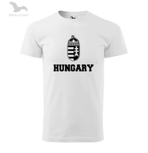 Férfi póló - HUNGARY felirattal - fehér, fekete