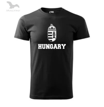Férfi póló - HUNGARY felirattal - fekete, fehér
