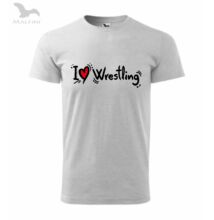 Férfi póló - I Love Wrestling - szürke