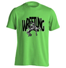 Gyerek póló - Wrestling fekete dobós mintával - zöld pólón