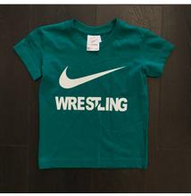Gyerek smaragdzöld póló - Wrestlingnike mintával-4ÉVES-110CM