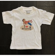 Gyerek fehér póló - Baba I love wrestling