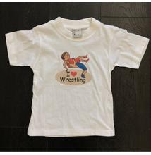 Gyerek fehér póló - Baba I love wrestling 1- 7ÉV-128CM