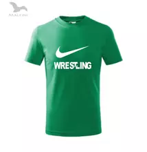 Gyerek póló, smaragd zöld - fehér nike wrestling mintával