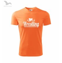 Wrestling -Technikai anyagból-Gyerek póló, neon mandarin