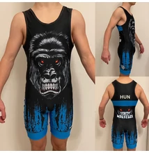 Gorillás birkózómez - UWW logóval - kék