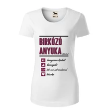 Női póló - Birkózó anyuka.. mintával - fehér pólón