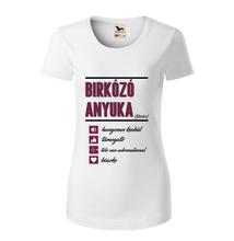 Női póló - Birkózó anyuka.. mintával - fehér pólón