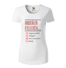 Női póló - Birkózó feleség.. mintával - fehér pólón