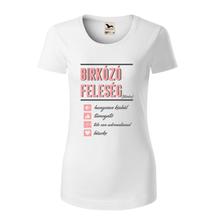 Női póló - Birkózó feleség.. mintával - fehér pólón
