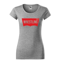 Női póló - Levis Wrestling piros mintával - fehét pólón
