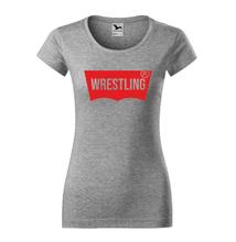 Női póló - Levis Wrestling piros mintával - fehét pólón