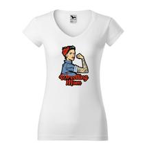 Női póló - Wrestling Mom - fehér, piros