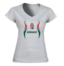 Női Magyar címeres póló - fehér-mintás