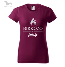 Női bordó póló, birkózó feleség
