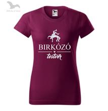 Női bordó póló, birkózó testvér