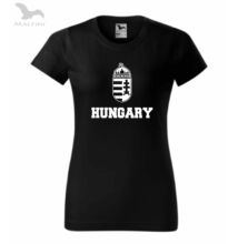 Női fekete póló, HUNGARY felirattal