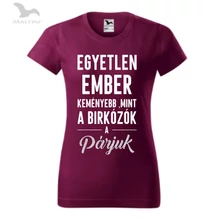 Női bordó póló, birkózók párjainak