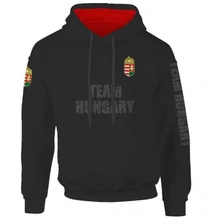 Felnőtt és gyerek kapucnis pulóver - Címer mintás-fekete