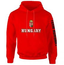 Felnőtt és gyerek kapucnis pulóver - HUNGARY-piros