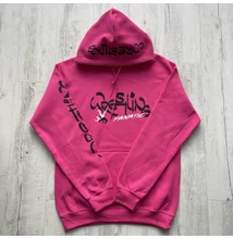Felnőtt és gyerek kapucnis pamut birkózó pulóver, wrestling fanatic-pink