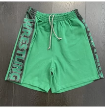 Férfi birkózó short, pique anyag - Wrestling - zöld, fekete
