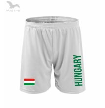 Technikai short, fehér, Hungary+zászló