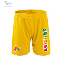 Technikai short, sárga, színes dobós minta+wrestling