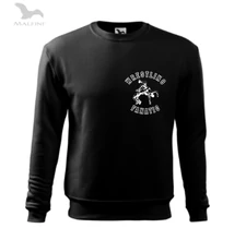 Férfi pulóver, fekete, fehér wrestling fanatic mintával