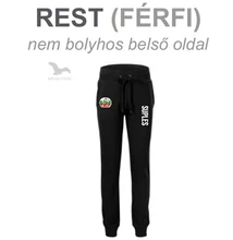 Férfi húzott aljú nadrág - SUPLES mintával - fekete