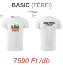 Férfi Pamut Póló - SUPLES mintával - fehér pólón