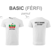 Férfi Pamut Póló - SUPLES mintával - fehér pólón